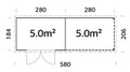 Palmako redskabsrum m/pergola Alma 560 x 184 cm